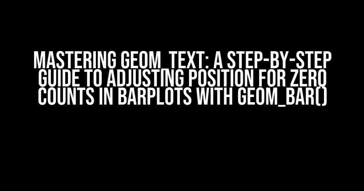 Mastering Geom_Text: A Step-by-Step Guide to Adjusting Position for Zero Counts in Barplots with Geom_Bar()